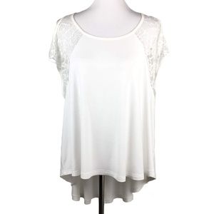 S. Line Lace Cold Shoulder Top